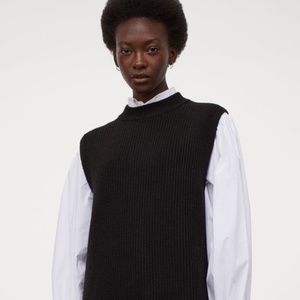 H&M Rib-knit Sweater Vest - Black
